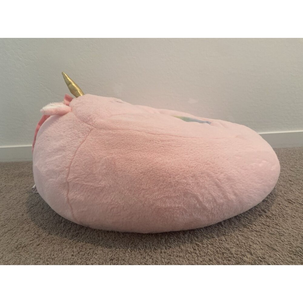Your Zone Kids, Pink Soft Plush Unicorn Large Bean Bag Chair, Girls Kids 2.25 ft - Picture 10 of 11